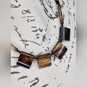Women's Wood & Bead Necklace Summer Island Tribal